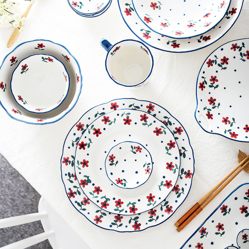 碗碟套裝自由組合家用高檔陶瓷碗盤餐具北歐輕奢網紅飯碗裝菜盤子