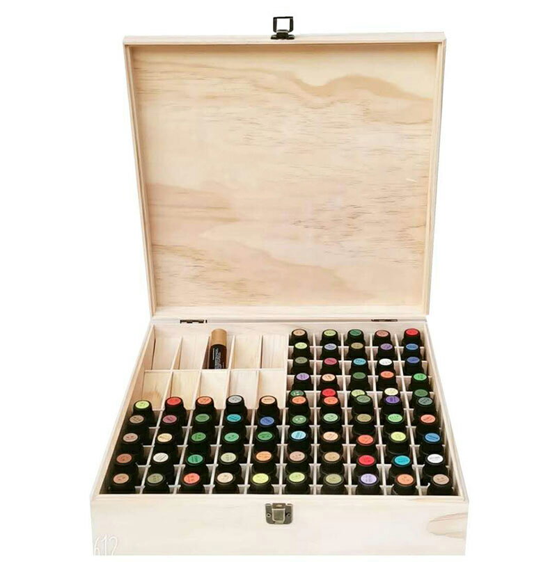 精油收納盒 多特瑞DoTERRA 85格精油松木盒大容量精油盒子木質收納盒 【CM9172】
