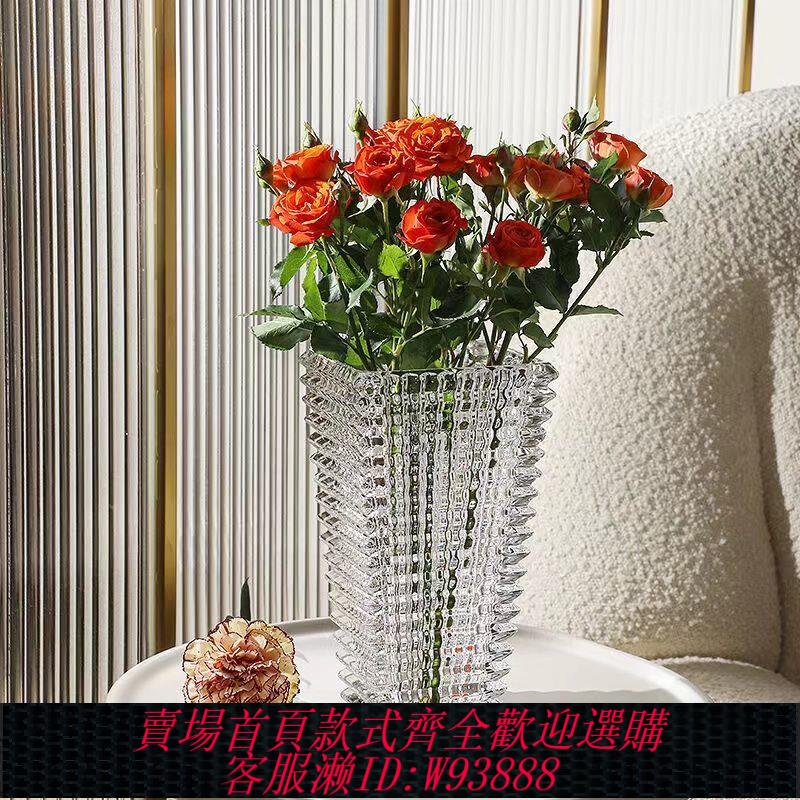 【公司貨 最低價】新款巴卡拉花瓶 輕奢風花瓶擺件客廳插花玻璃ins 透明玻璃花瓶