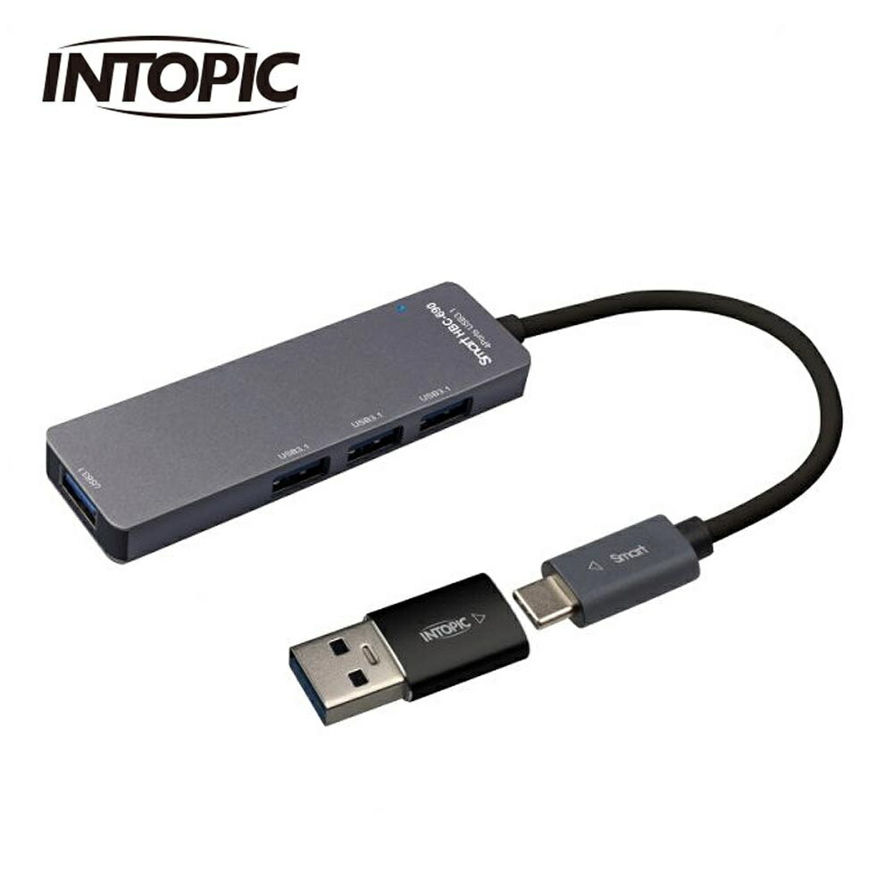 【INTOPIC 廣鼎】HBC-690 USB3.1 Type-C高速集線器【三井3C】