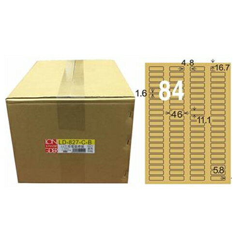 【龍德】A4三用電腦標籤 11.1x46mm 牛皮紙 1000入 / 箱 LD-827-C-B
