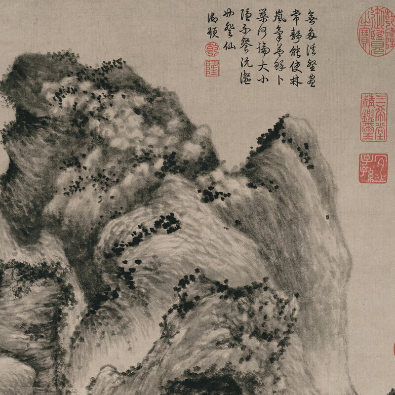 仿古畫名畫復製品元王蒙青卞隱居42-173釐米古代山水畫國畫字畫