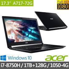 ACERAspire 7A717-72G-72PV 黑8代i7獨顯混碟效能筆電17吋FHD/i7-8750H/GTX1050-4G/8GB/128GB SSD+1TB/W10