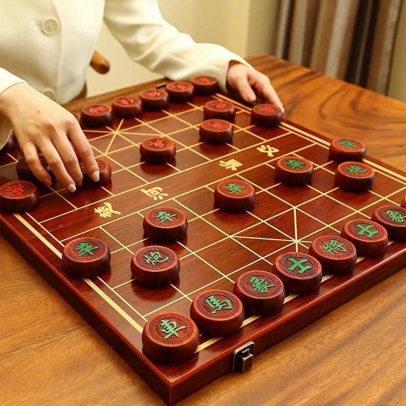 【免運】可開發票 象棋紅木中國象棋高檔實木帶木質棋盤學生成人大號紅花梨像棋套裝