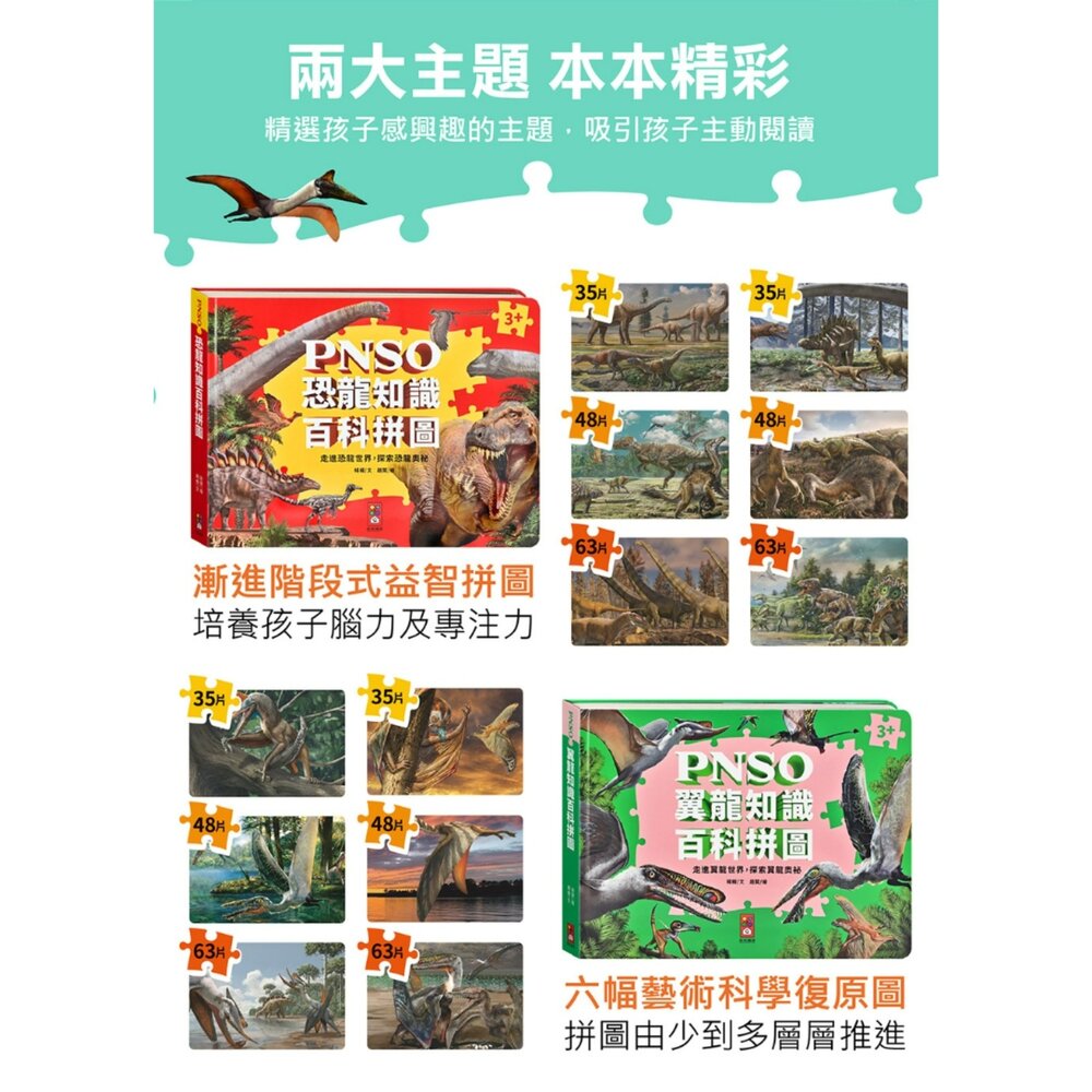 媽媽買 PNSO百科拼圖 風車圖書 恐龍拼圖書 翼龍拼圖 PNSO恐龍 恐龍百科拼圖 翼龍知識拼圖 恐龍益智拼圖書 兒童恐龍拼圖 2