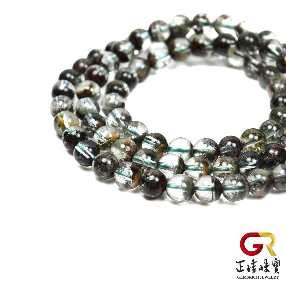 彩幽靈水晶 幻象彩幽靈水晶 6.5mm 幽靈三圈手珠｜日本彈力繩 正佳珠寶 3