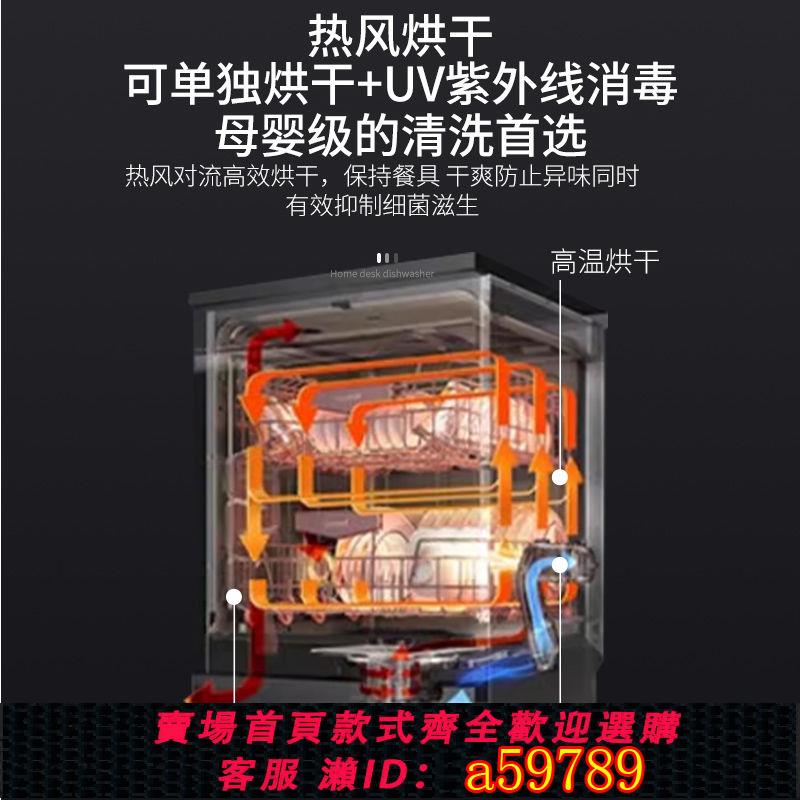 【臺灣公司 可打統編】2024新款洗碗機家用臺式小型全自動免安裝洗杯機雙模進水臺灣110V