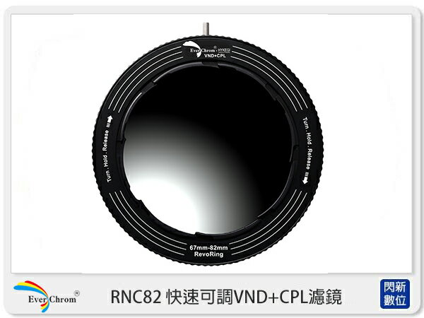 【現貨】 EverChrom REVORING RNC82 快速可調 VND+CPL濾鏡 鏡頭適用67-82mm (公司貨)【APP下單4%點數回饋】