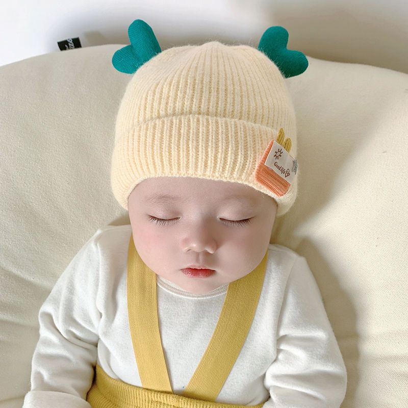 嬰兒帽子冬季可愛新生嬰幼兒寶寶毛線帽秋冬保暖初生男女童針織帽