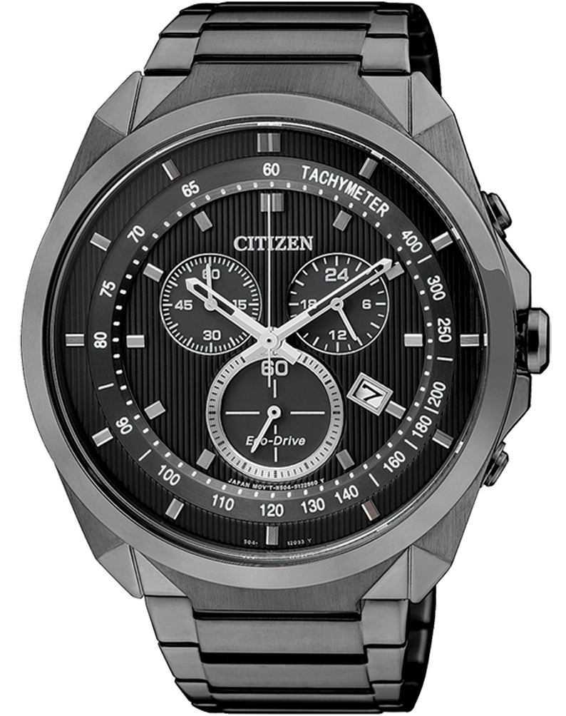 CITIZEN 星辰錶-指定商品-CITIZEN Eco-Drive未來時尚計時腕錶(AT2155-58E)-44mm-黑面鋼帶【刷卡回饋 分期0利率】【APP下單4%點數回饋】