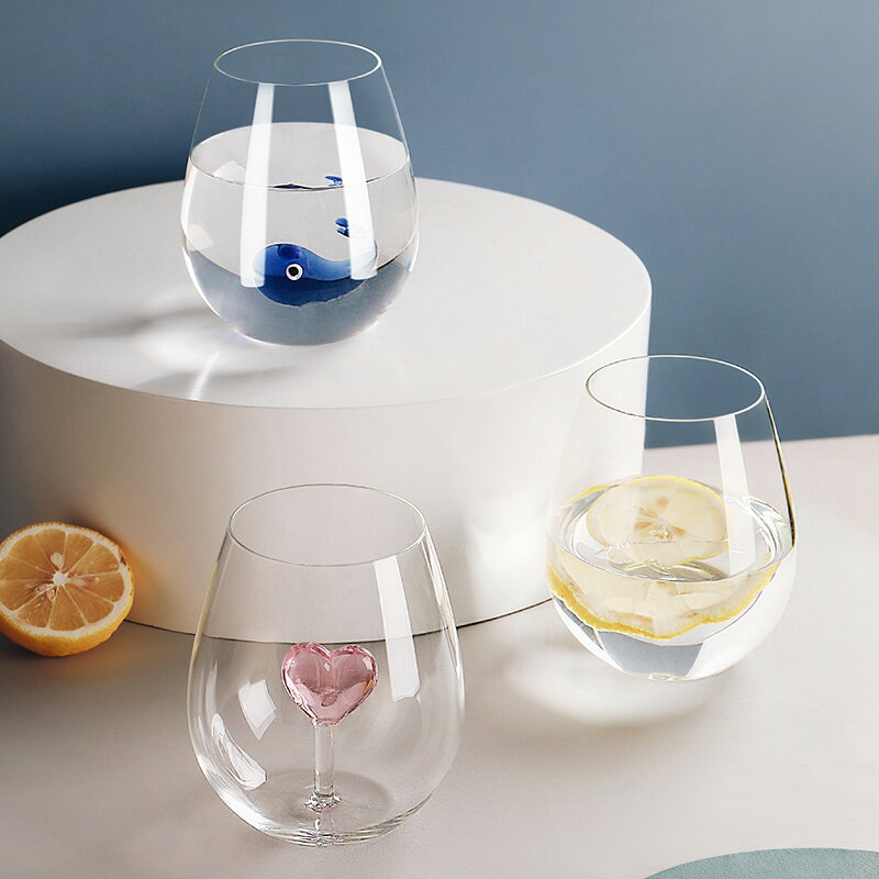立體動物女夏ins風玻璃杯透明耐熱水杯創意高顏值家用果汁杯