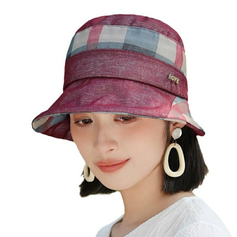 【巴黎精品】現貨+預購 漁夫帽遮陽帽優雅氣質典雅女帽-透氣格子優雅盆帽女帽子5色a1jg86