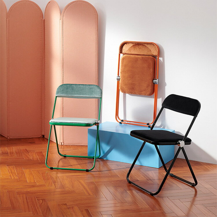 凳子 ins時尚網紅同款透明塑料折疊椅現代簡約創意靠背餐廳亞克力椅子