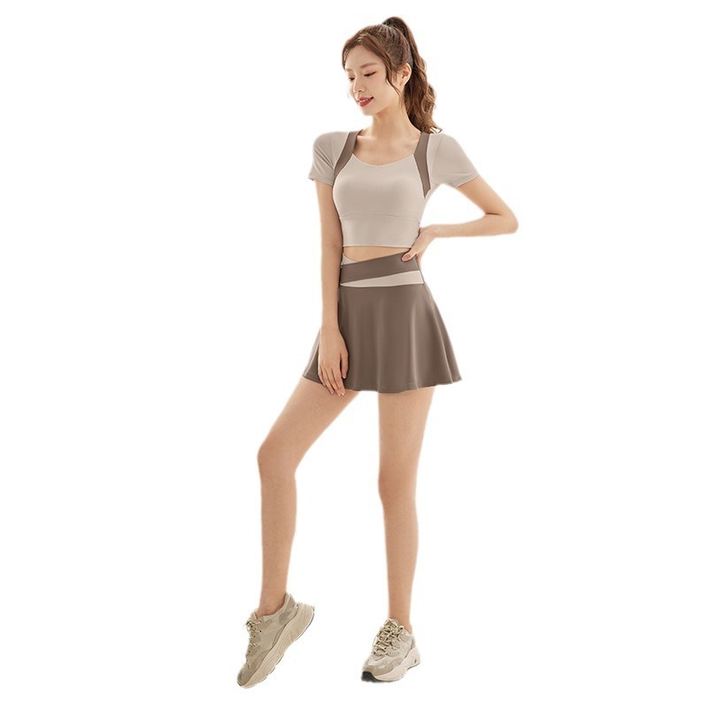 【元素運動】瑜伽服女2024新款夏季健身服上衣緊身短袖背心專業普拉提運動上衣