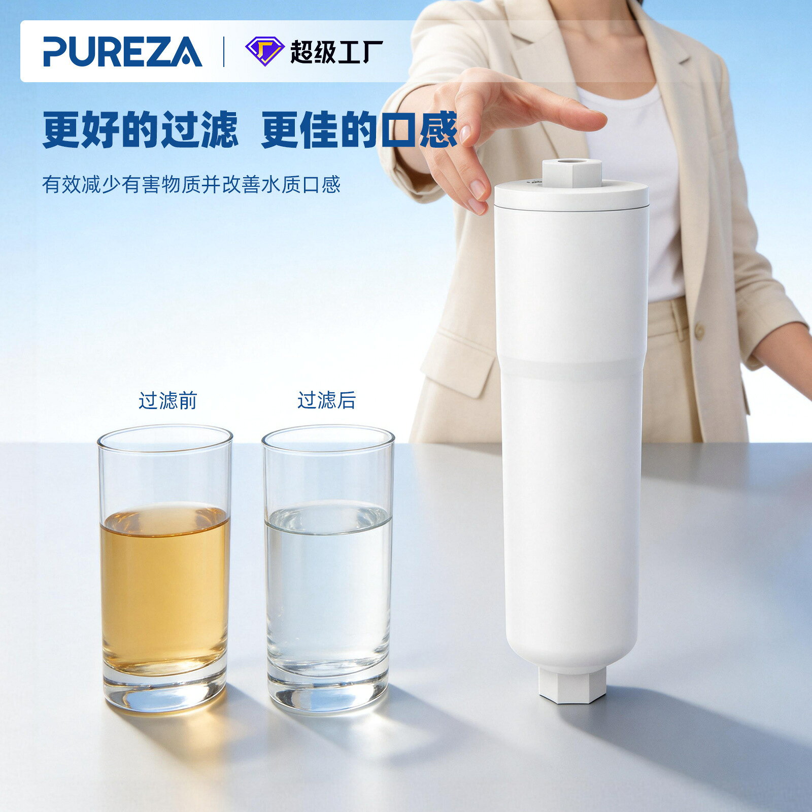 碧純Z060家用前端過濾凈水濾芯相容3M直線過濾AP717 5560222