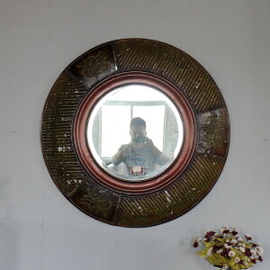 歐式復古鋁皮浮雕浴室鏡 歐花浮雕 別墅會所高檔壁飾 超大號 孤品1入