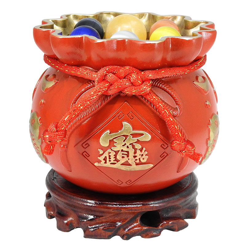 【領券滿額折100】銅聚寶盆【聚財聖品七星銅製聚寶甕 附實木座 銅聚寶甕 五色可供選擇】開光 擇日 吉祥開運坊