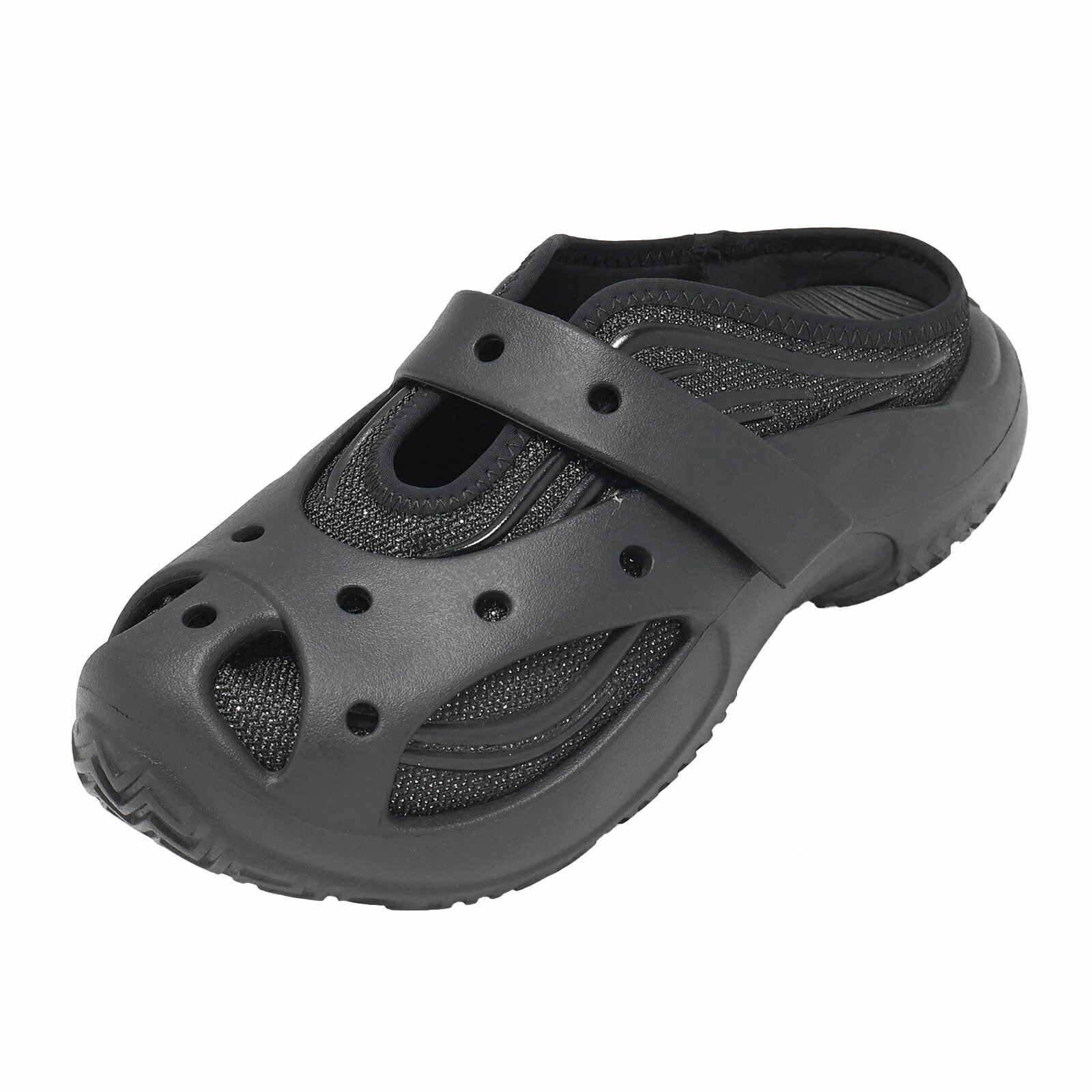 Crocs 洞洞鞋 洞洞鞋 Caged Mule 女鞋 黑 珊瑚穆勒鞋 魔鬼氈 涼拖鞋 卡駱馳 211907001