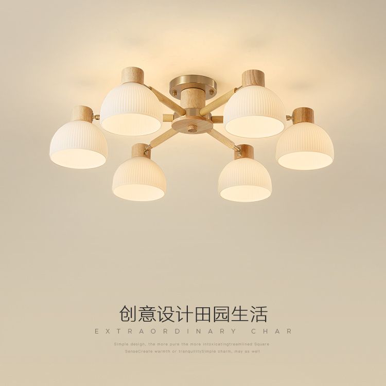 免運 開立發票 檯燈 壁燈 落地燈 吸頂燈 床頭燈 原木風客廳吸頂燈日式榻榻米臥室燈溫馨家用實木餐廳燈具