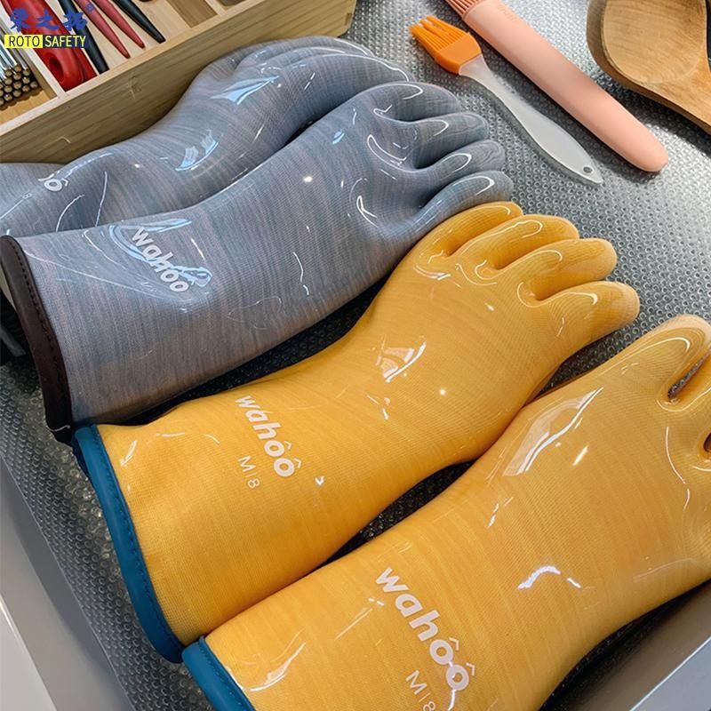 wahoo蘭浪食品級耐高溫手套防水隔熱烘焙接觸熱200度廚房清潔手套