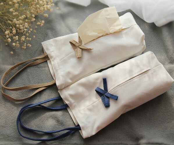 簡約日式棉麻布藝紙巾盒 復古掛式紙巾抽口罩收納盒 紙巾袋抽紙盒