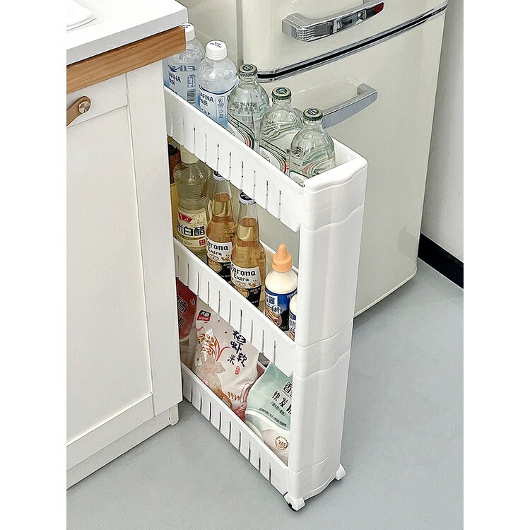 廚房縫隙超窄柜邊縫冰箱側面衛生間極窄門後夾縫置物架推車收納櫃