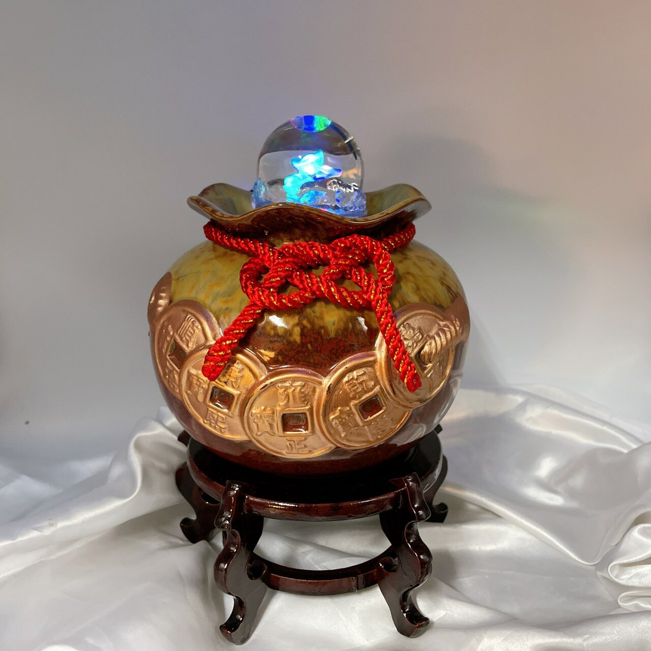 Sweet Heart 田芯開運精選 💯台灣現貨 MIT鶯歌 陶瓷 招財進寶 時來運轉 流水盆 含底座 (聚寶甕) 1