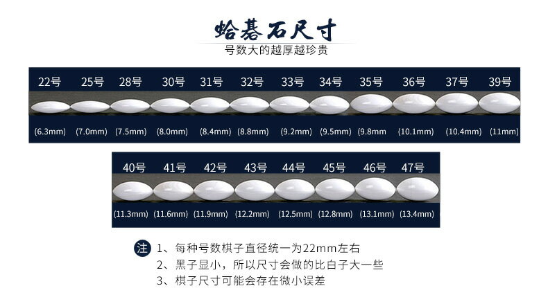 德川進口蛤碁石圍棋嚴選實用印雪印22/25/28號黑白貝殼圍棋子| 協貿國際 