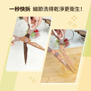 《 Chara 微百貨 》 3M Scotch 抗菌可拆式鈦金屬廚房料理剪刀-璀璨金 KS-DT500 5