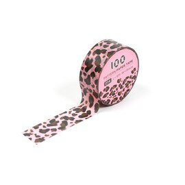 100款短米紙膠帶-粉紅豹紋9075114《品文創》