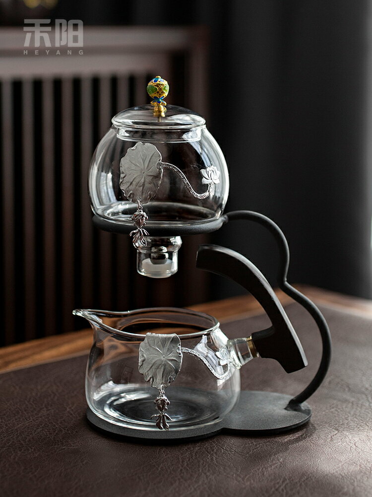 禾陽 云瓏半全自動茶具功夫懶人茶具套裝家用玻璃簡約磁吸泡茶壺