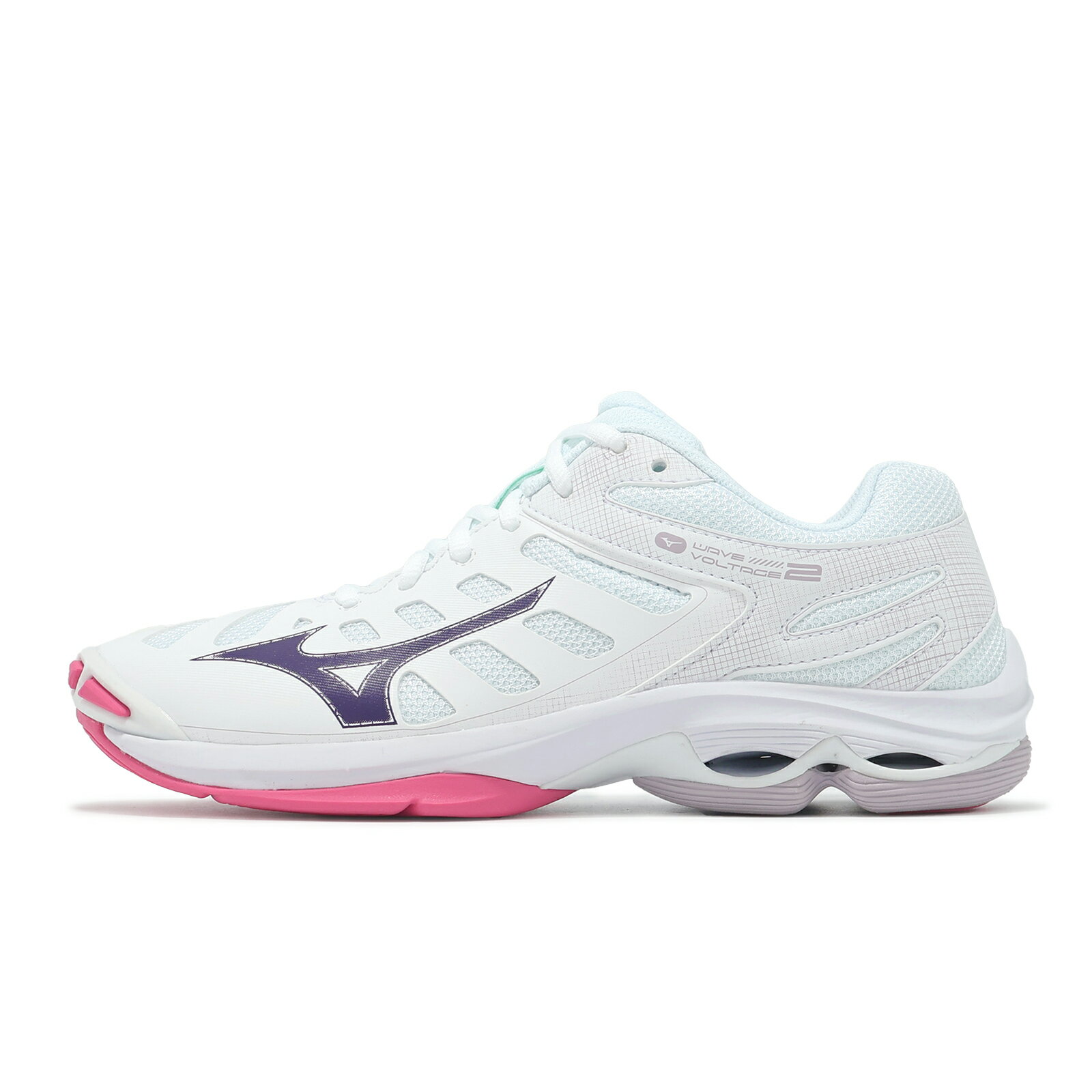 Mizuno Wave Voltage 2 白紫波浪片羽排鞋