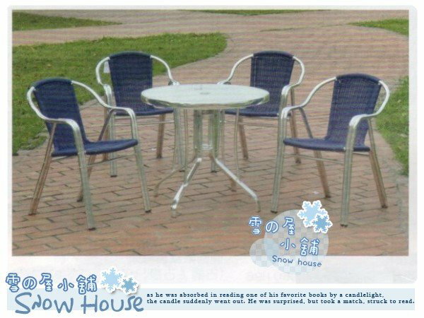 ╭☆雪之屋小舖☆╯@特惠組合@1-85C-033P18藍色森林休閒桌椅組**一桌四椅--原價7000
