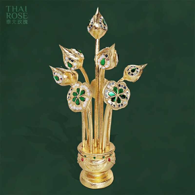 泰國工藝品泰式荷花木雕小擺件供佛客廳酒柜東南亞創意家居裝飾品