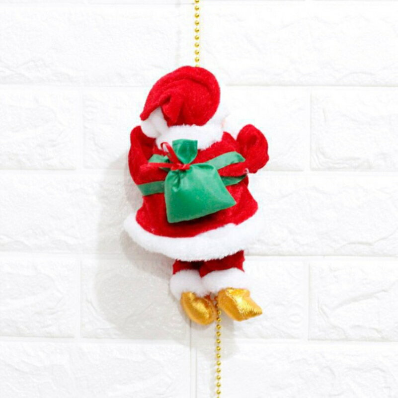 會爬樹的圣誕老人裝飾商場玩具店面立體爬繩兒童珠簾公仔可愛爬墻1入