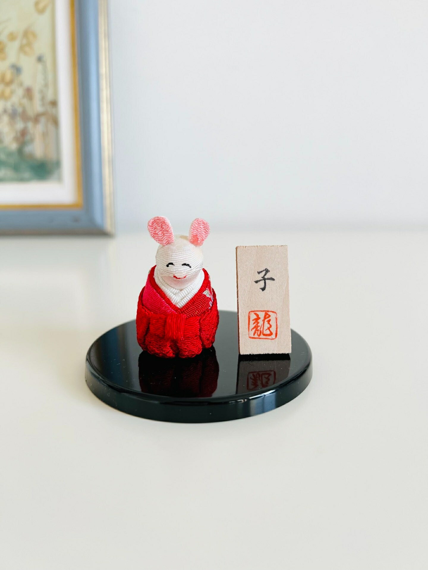 日本中古 鄉土玩具 緣起物 手工 生肖老鼠人形開運置物小擺飾