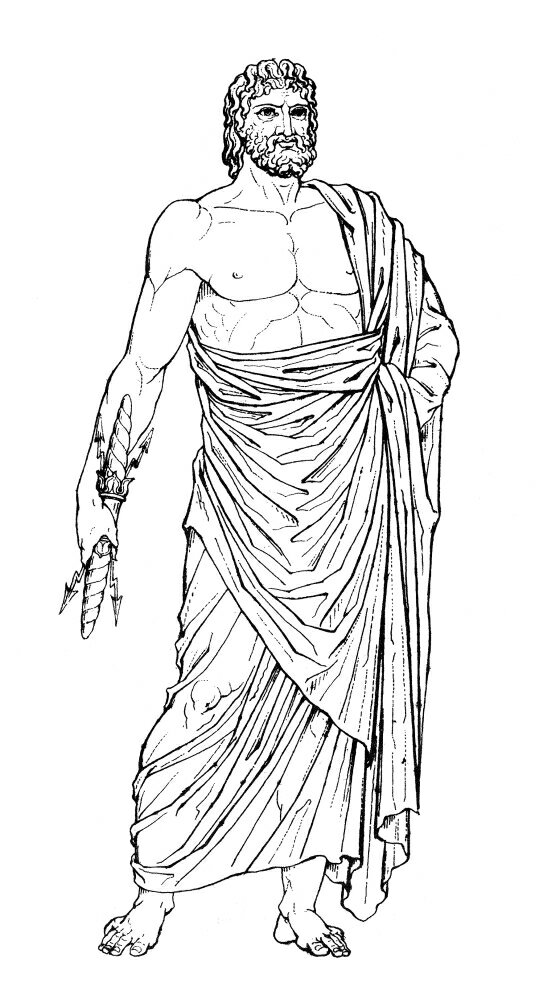 Posterazzi: ZeusJupiter Ngreek And Roman Supreme Ruler Of The Gods Line ...