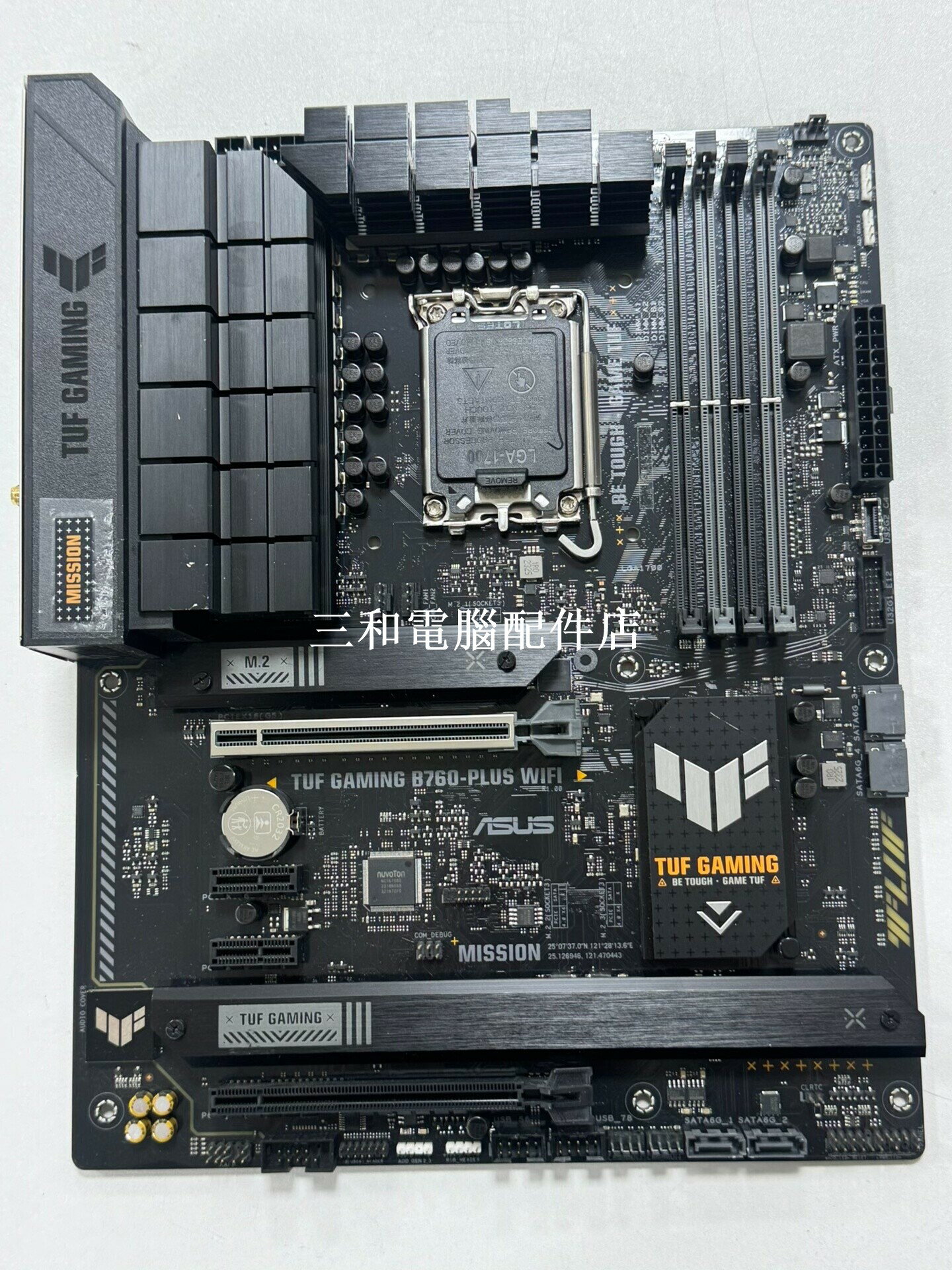 華碩TUF GAMING B760-PLUS WIFI DDR5 主機板 支援12-14處理器 最新BIOS 神光同步 9成新 拆機板