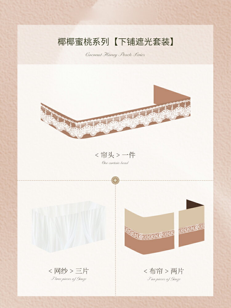 【可打統編 超低價】蒂言美式覆古u型軌道床簾宿舍上下鋪寢室強遮光窗加厚 大學生蚊帳 0
