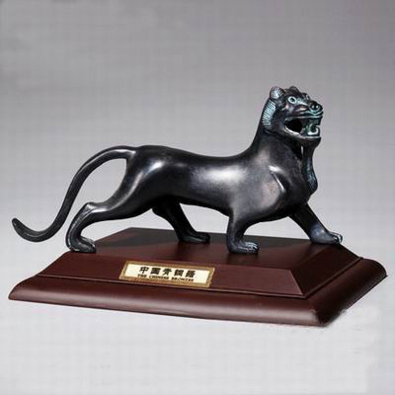 【青銅器彪擺件-23*6.5*高12cm-1套/組】家居辦公開業風水擺件禮品(含禮盒底座)-36001