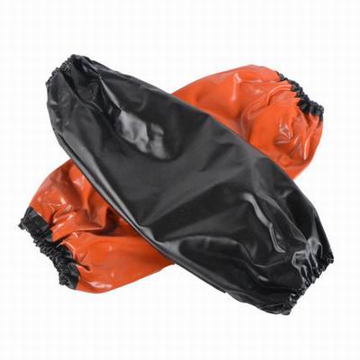 【工業防水袖套-PVC-1對/套-4套/組】加厚型耐酸堿防油袖套防護袖套(黑外橘內)-586039