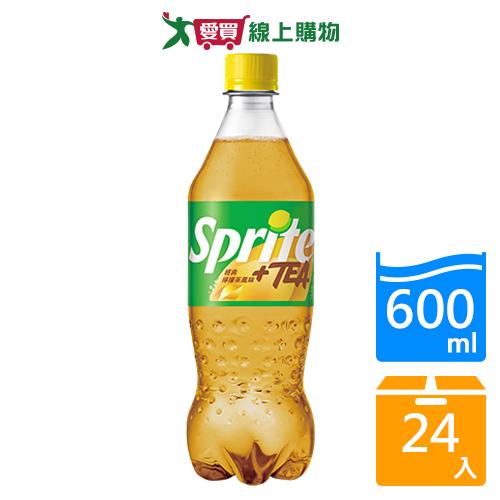 雪碧檸檬茶風味汽水600mlx24入/箱【愛買】