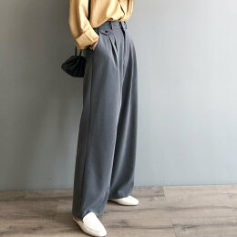 春季高腰垂感直筒休閒褲