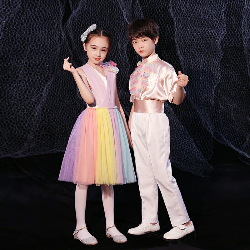 六一兒童大合唱服演出服裝春秋男女中小學生詩朗誦表演服禮服套裝