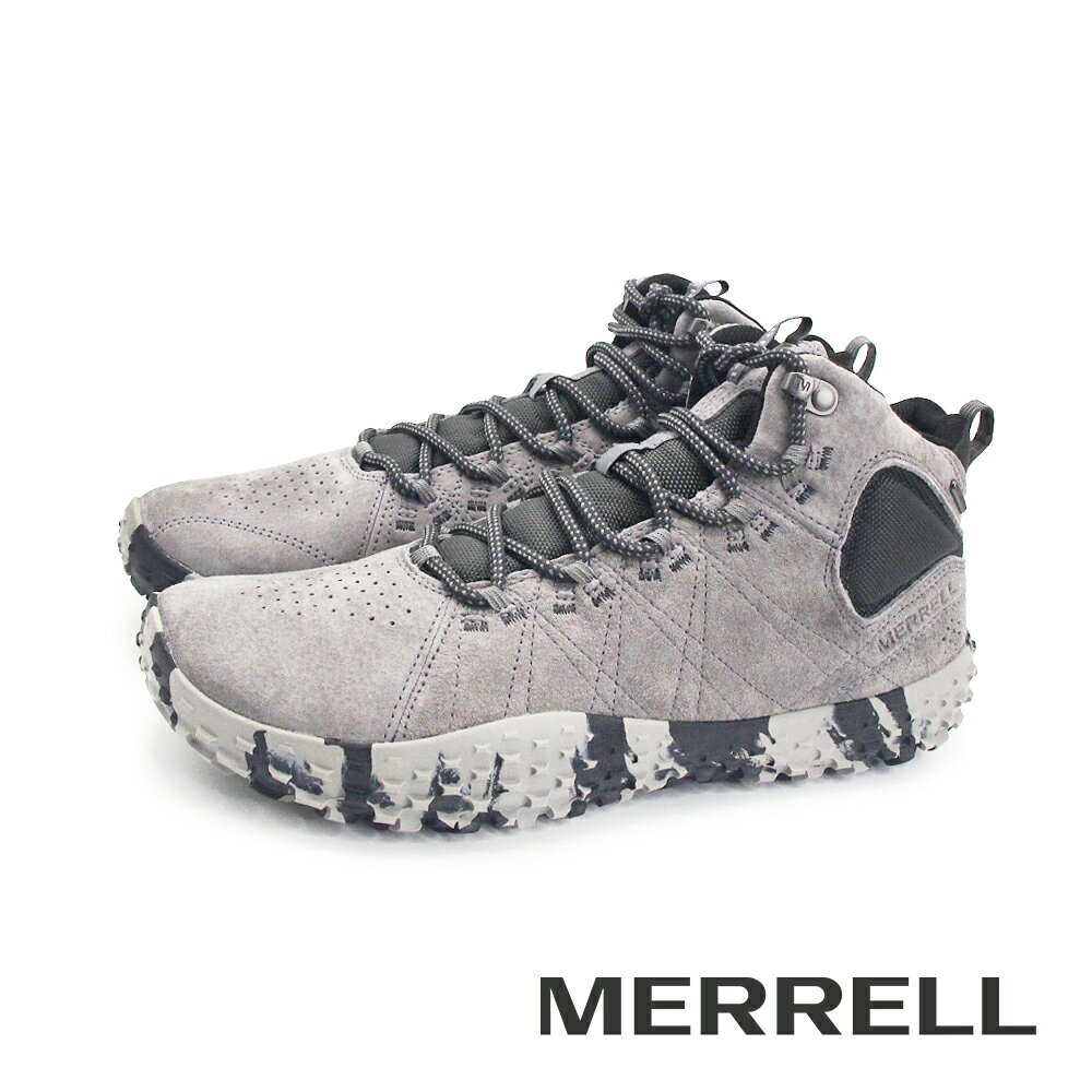 MERRELL(男)Wrapt Mid Wp 中筒麂皮休閒鞋 男鞋-深灰色