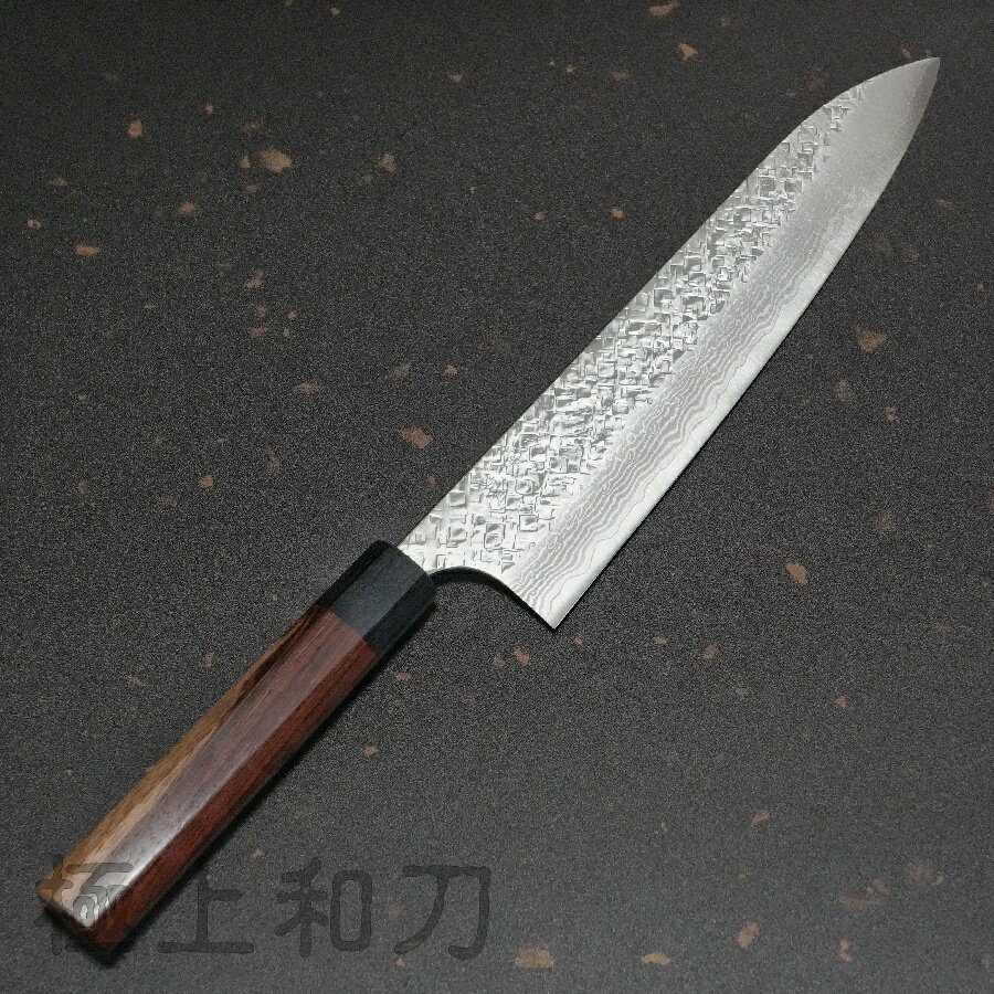 義實 牛刀 菜刀 萬用刀 主廚刀 VG10不鏽鋼 槌目積層大馬士革 宏都拉斯紅木八角柄 240、210、180mm【極上和刀】【日本高品質菜刀】
