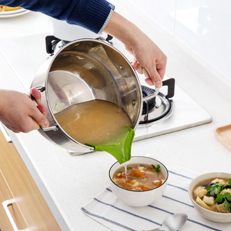 杜博爾食品級硅膠防灑漏鍋沿導流器廚房耐高溫湯汁鍋具邊緣倒湯器1入