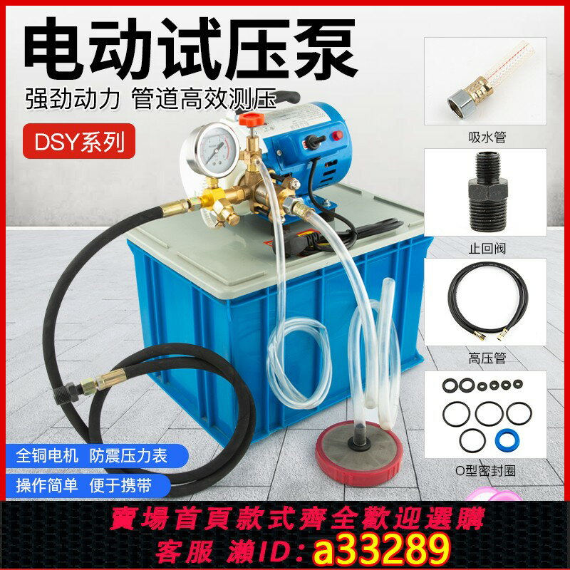 【臺灣公司 可開發票】DSY-2560手提式電動試壓泵PPR水管道試壓機雙缸打壓泵打壓機