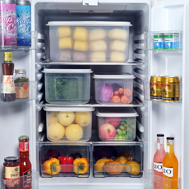 透明冰箱收納盒水果保鮮盒日式廚房蔬菜整理收納神器塑料食品盒子