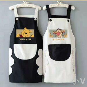 防水圍裙廚房做飯家用韓版時尚日系可愛維尼熊洋氣上班工作服定制